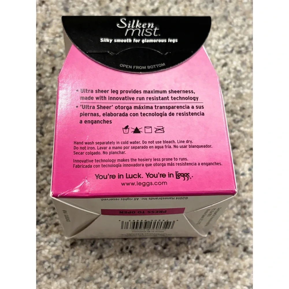 L'eggs Silken Mist Ultra Sheer Control Top Pantyhose Jet Black Size B 94493